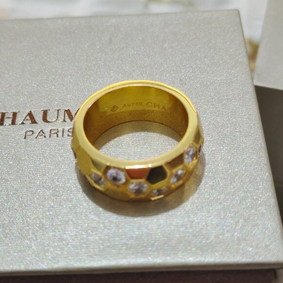 Chaumet 18K Gold Honeycomb Womens Ring - Picture 7 of 11